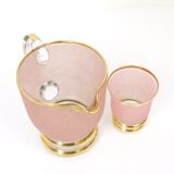 Carafe and pink granite glass
