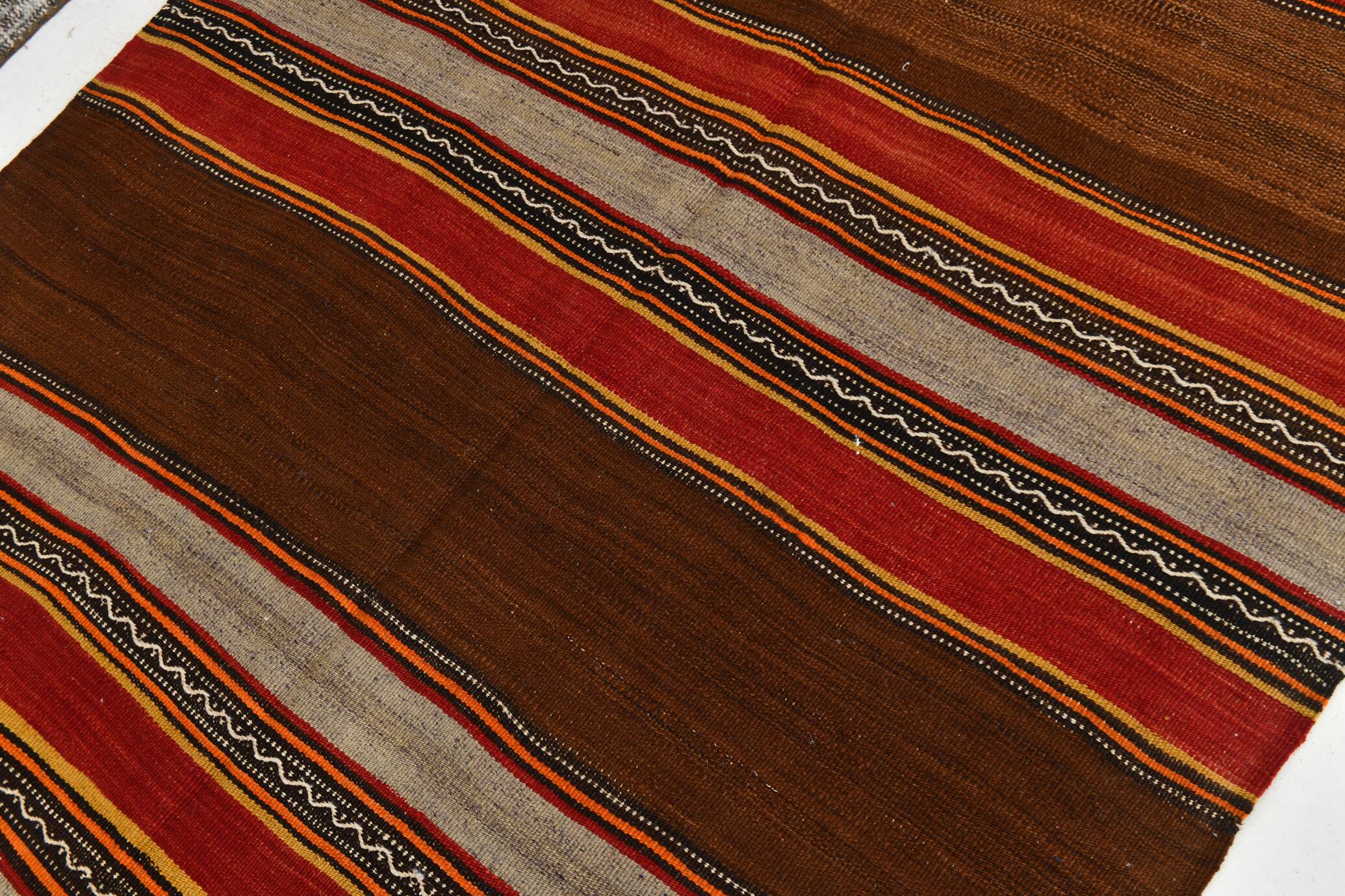 Soft Earthy Tones Kilim, 135x219Cm Bohemian Area Rug,