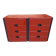 Como Bedside Tables MB3 Model in Red Lacquer and Burnished Brass by Luigi Caccia Dominioni for Azucena, 1970s, Set of 2
