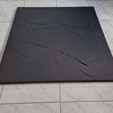 Tableau peinture abstraite monochrome minimaliste noir