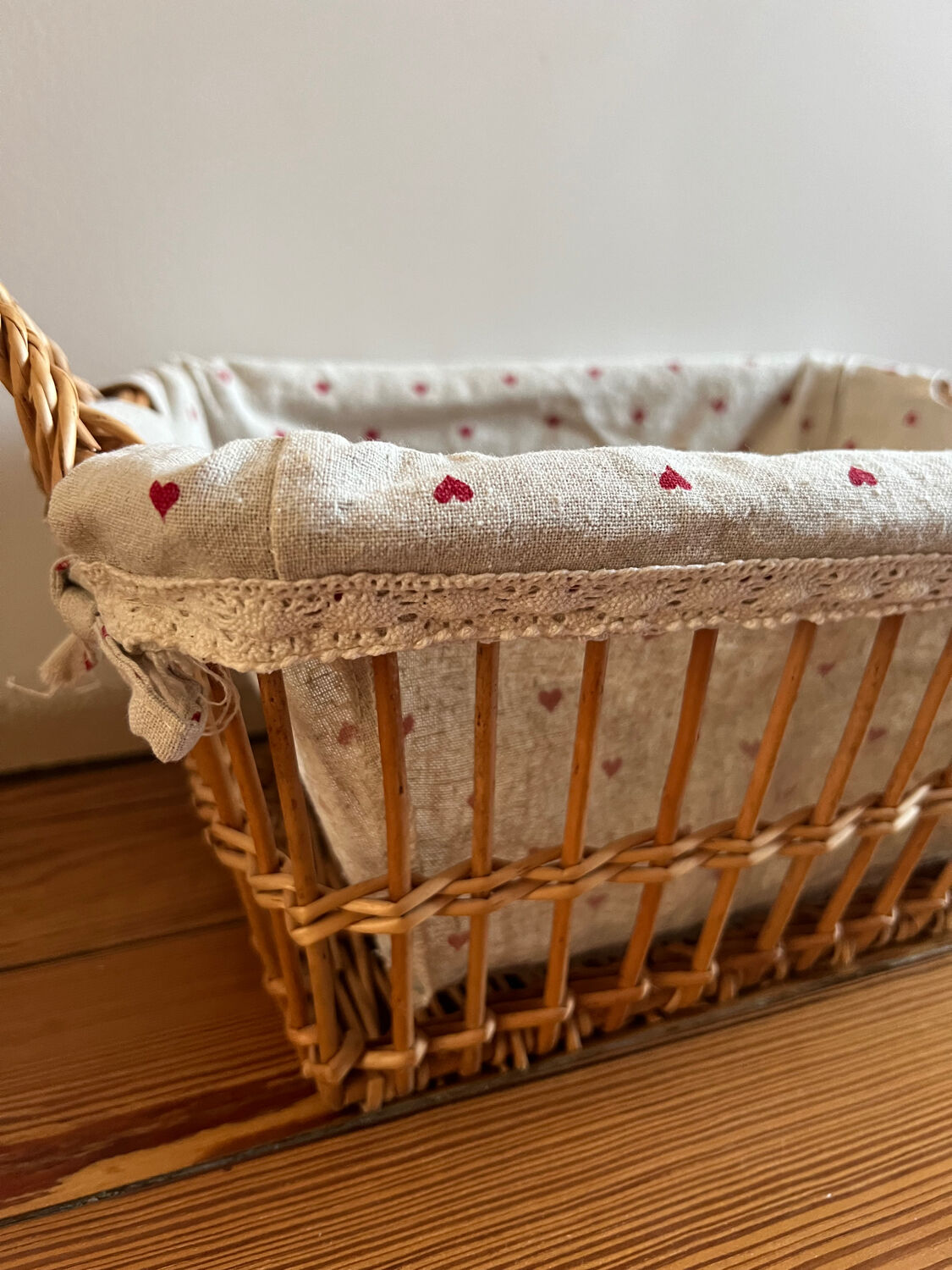 Rustic vintage wicker storage basket