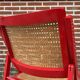 Vintage  Mid-Century Woven Cane Folding Chair  1960s in red cesca style