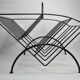 Vintage magazine holder in steel and perforated metal