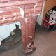 Fireplace columns in red marble of Languedoc and dating from the end of the XIX century