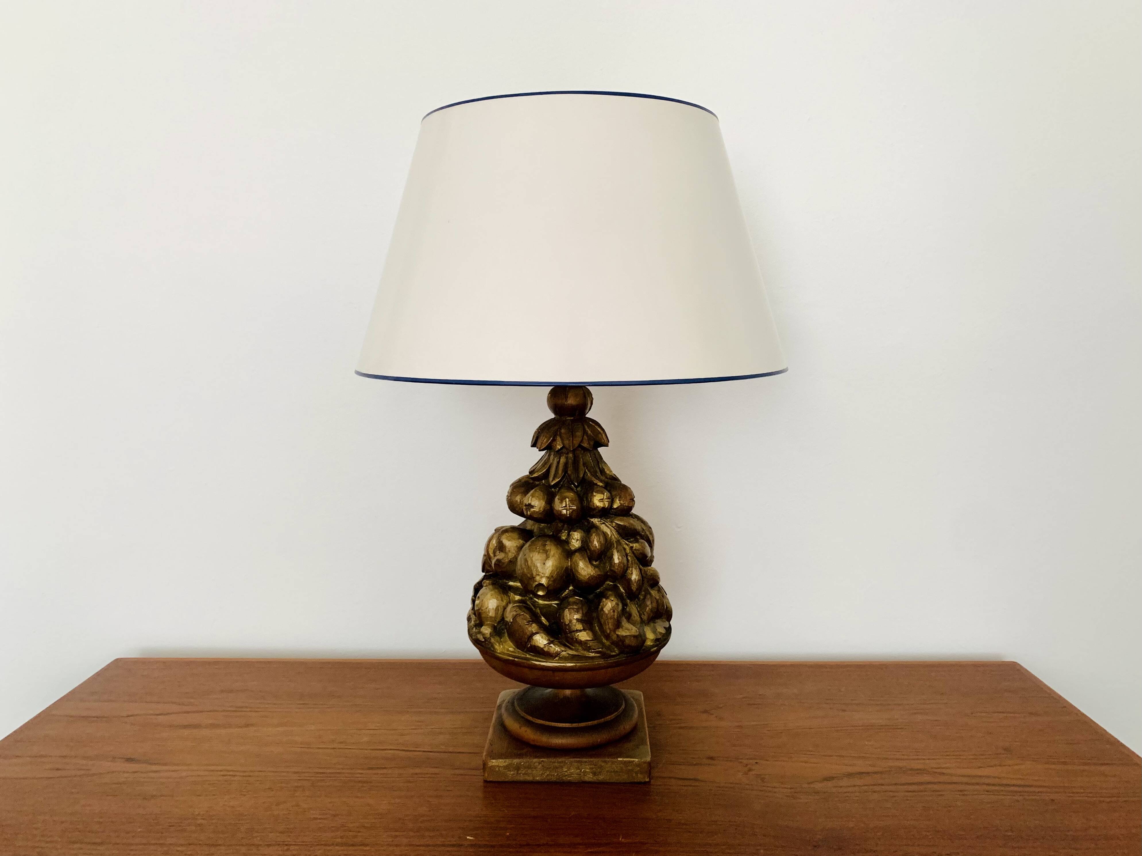 Wooden Hollywood Regency Table Lamp
