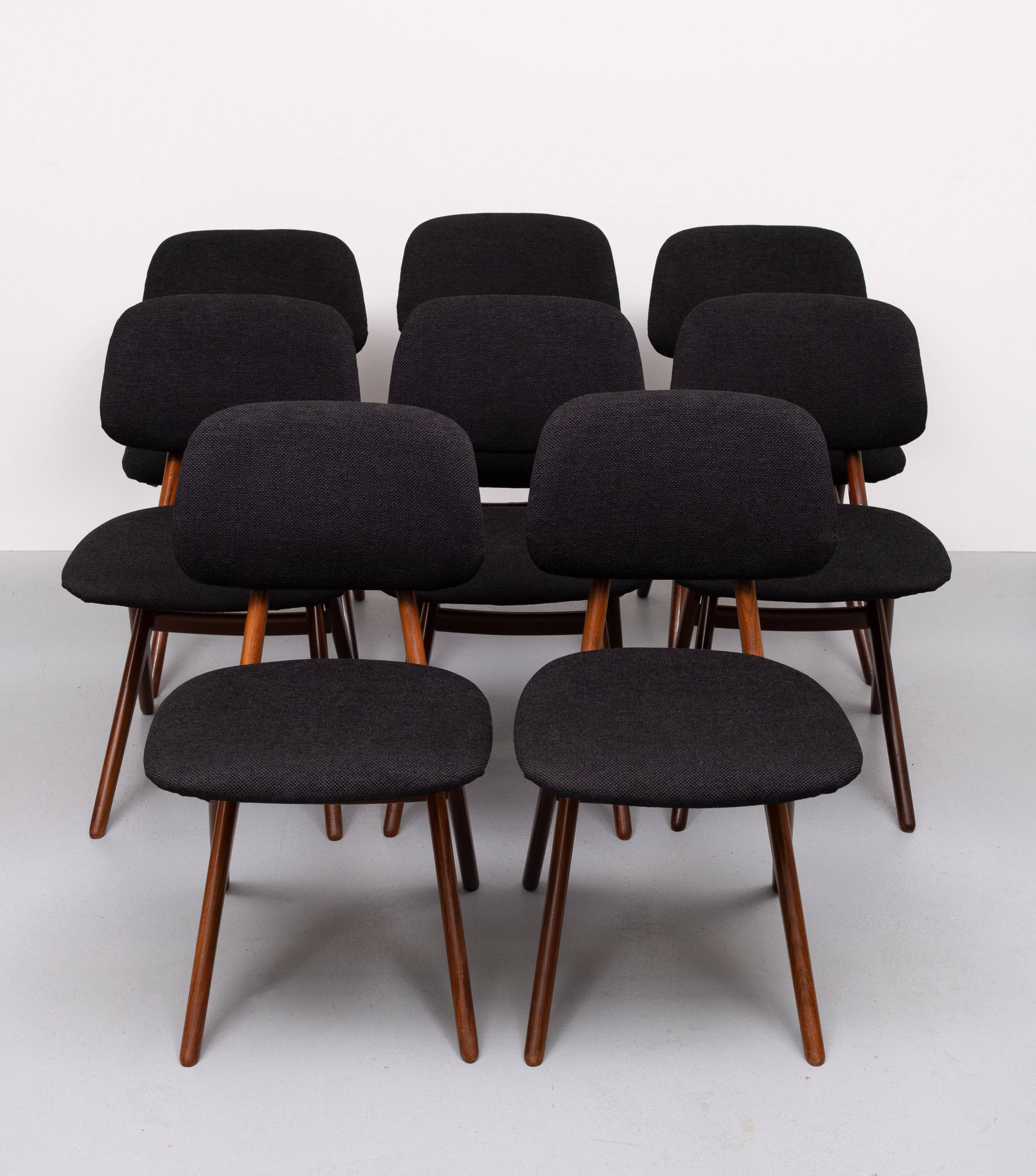 Dutch Scissors Dining Chairs Louis by Van Teeffelen for Wébé, 1959, Set of 8