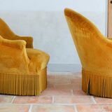 Velvet toad armchairs