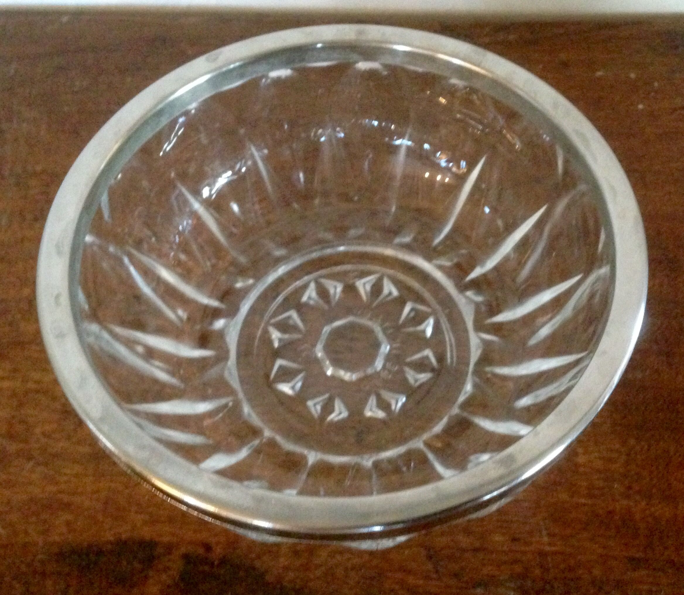 Dishes and ramekins chiseled glass and silver metal