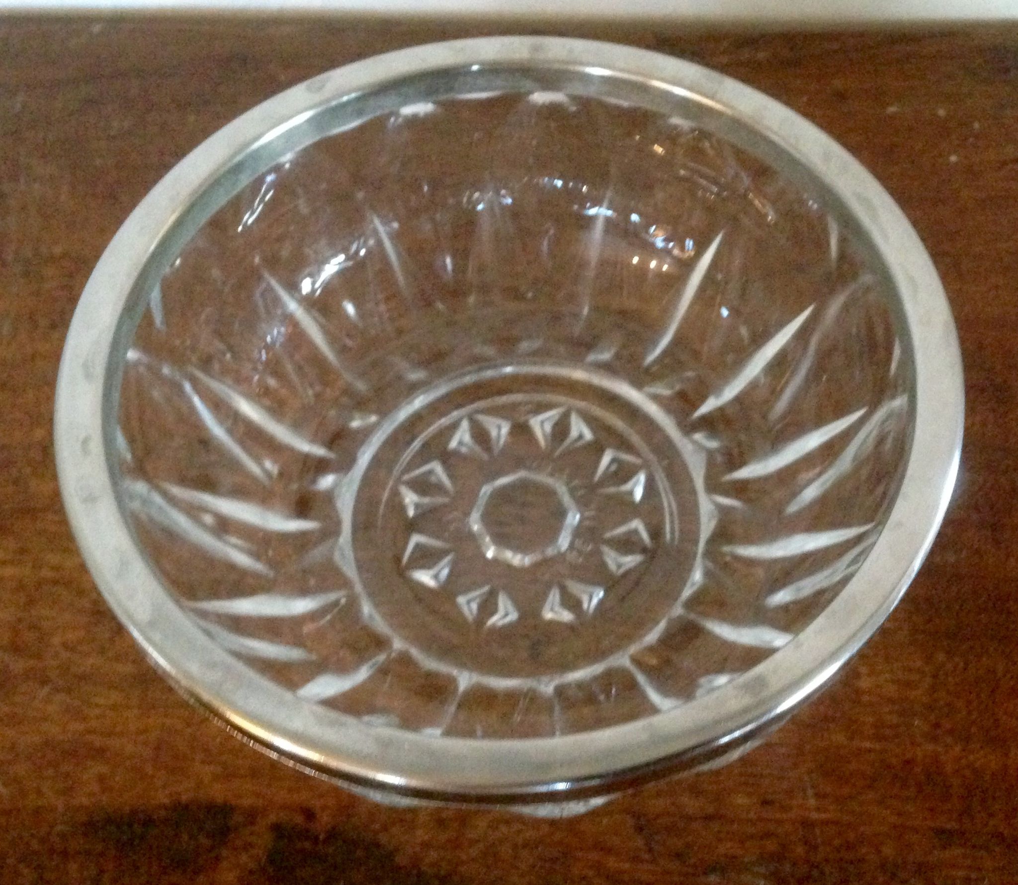 Dishes and ramekins chiseled glass and silver metal