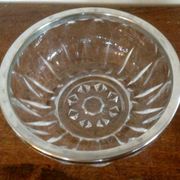 Dishes and ramekins chiseled glass and silver metal