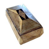 Box marquetry diamond tips initials TR