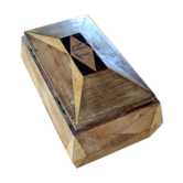 Boite marqueterie pointes de diamant initiales TR