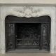 Louis XV style fireplace in Carrara marble and cast iron fireplace