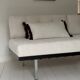 Modernist canapé design – Completely reupholstered in Pierre Frey fabric.