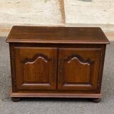 English solid wood low sideboard with 2 doors
