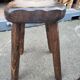 Pair of antique wooden chair stools vintage tree trunk décor