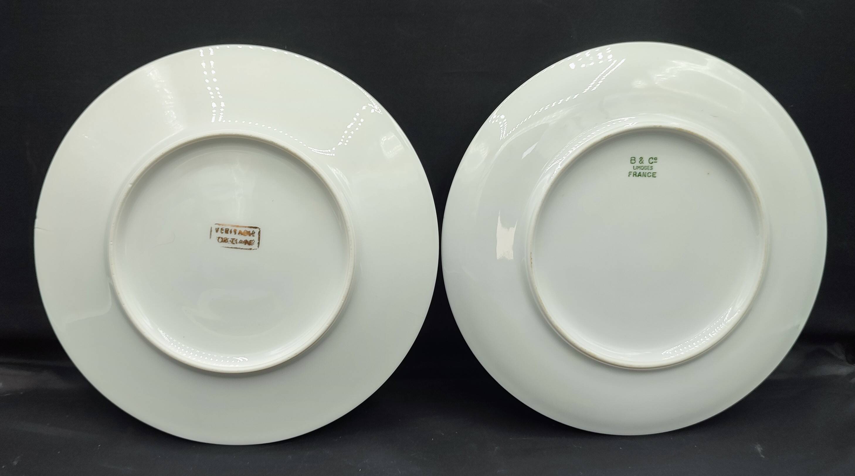 Set of 10 vintage dessert plates Limoges porcelain Bernardaud