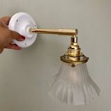 Vintage art deco frosted glass tulip wall light