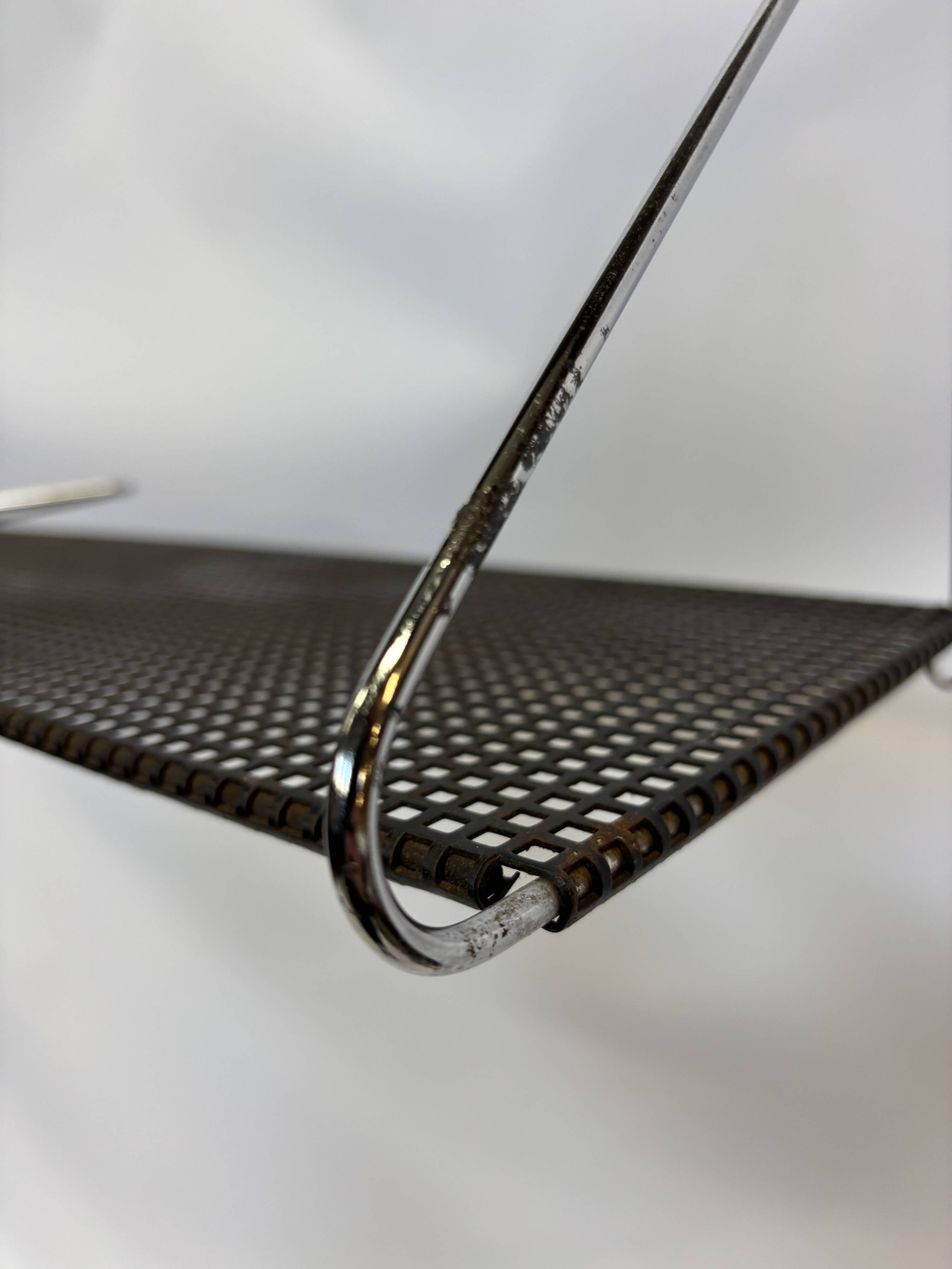 Vintage Wall rack Pilastro by Tjerk Reijenga black perforated 1960