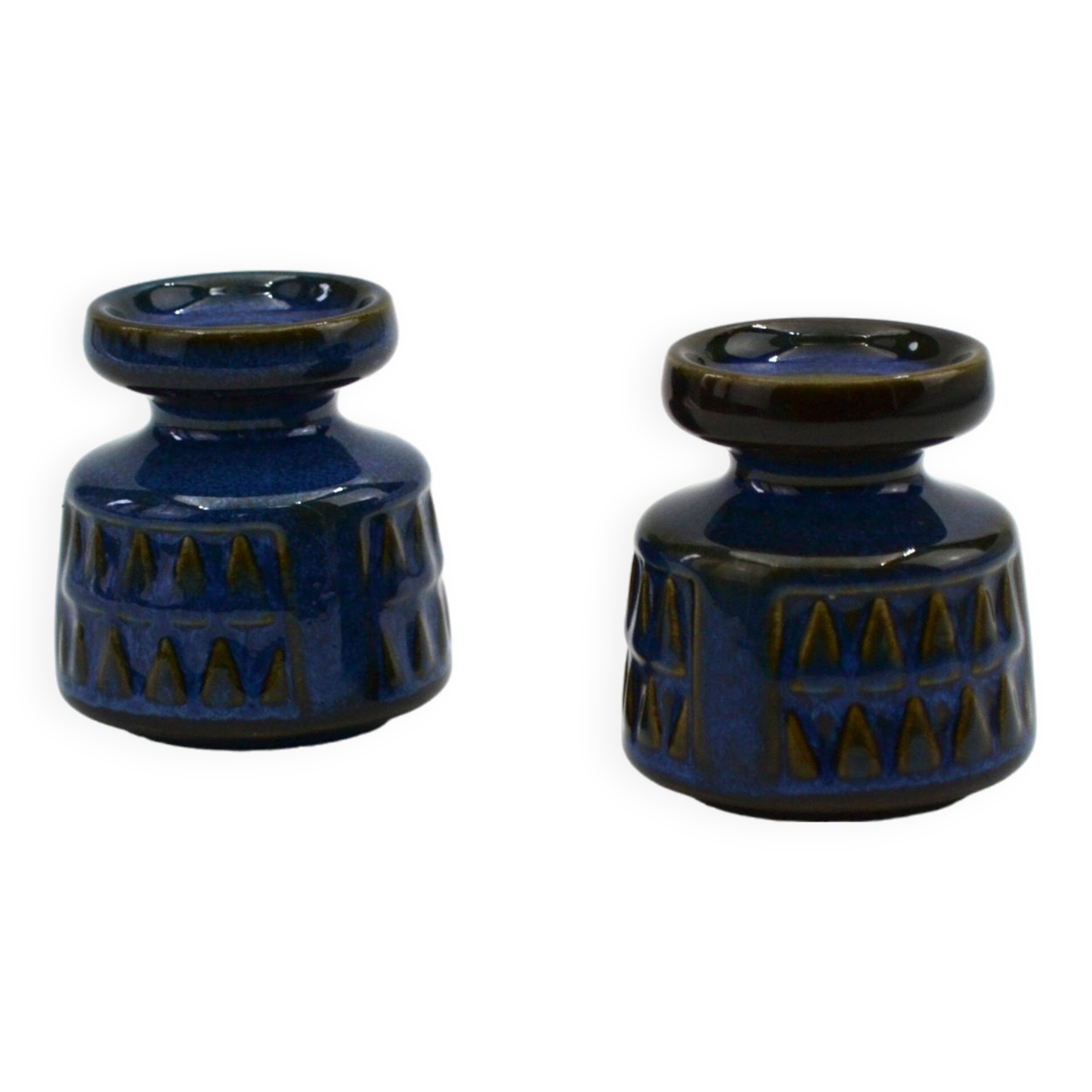 Pair of Granit series sandstone candlesticks by Maria Philippi for Søholm Stentøj