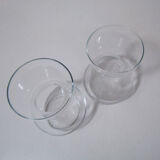 Pair of vintage glass jacinth bulb vases