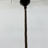 Vintage rattan and webbing hanging lamp 1970s retro