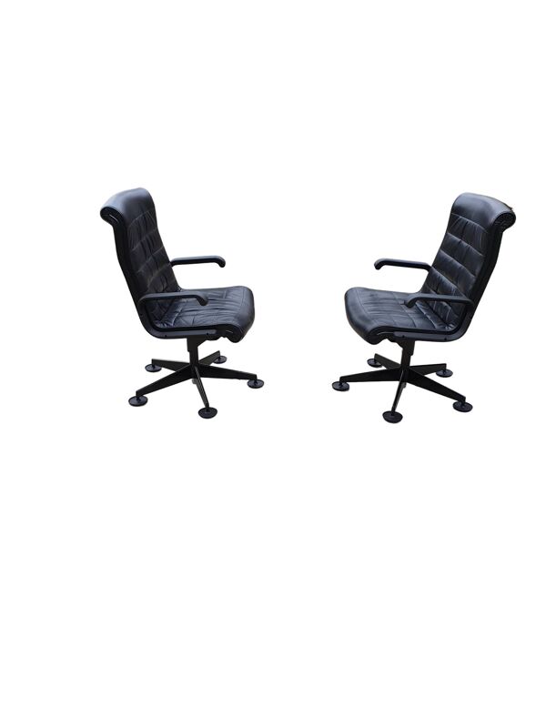 Chaise de bureau ou de conférence, conçue par Richard Sapper. Fabriquée par Knoll International aux États-Unis vers 1980