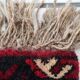 Tapis vintage fait main Ersari – 25 x 31 cm – Rouge éclatant - 1C969