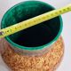 Vase en grès émaillé vert et brun moucheté – signé Accolay – 22 cm