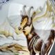 Porcelain vase decorated J. Lecquerile Lusseray France, chamois and mountain decor