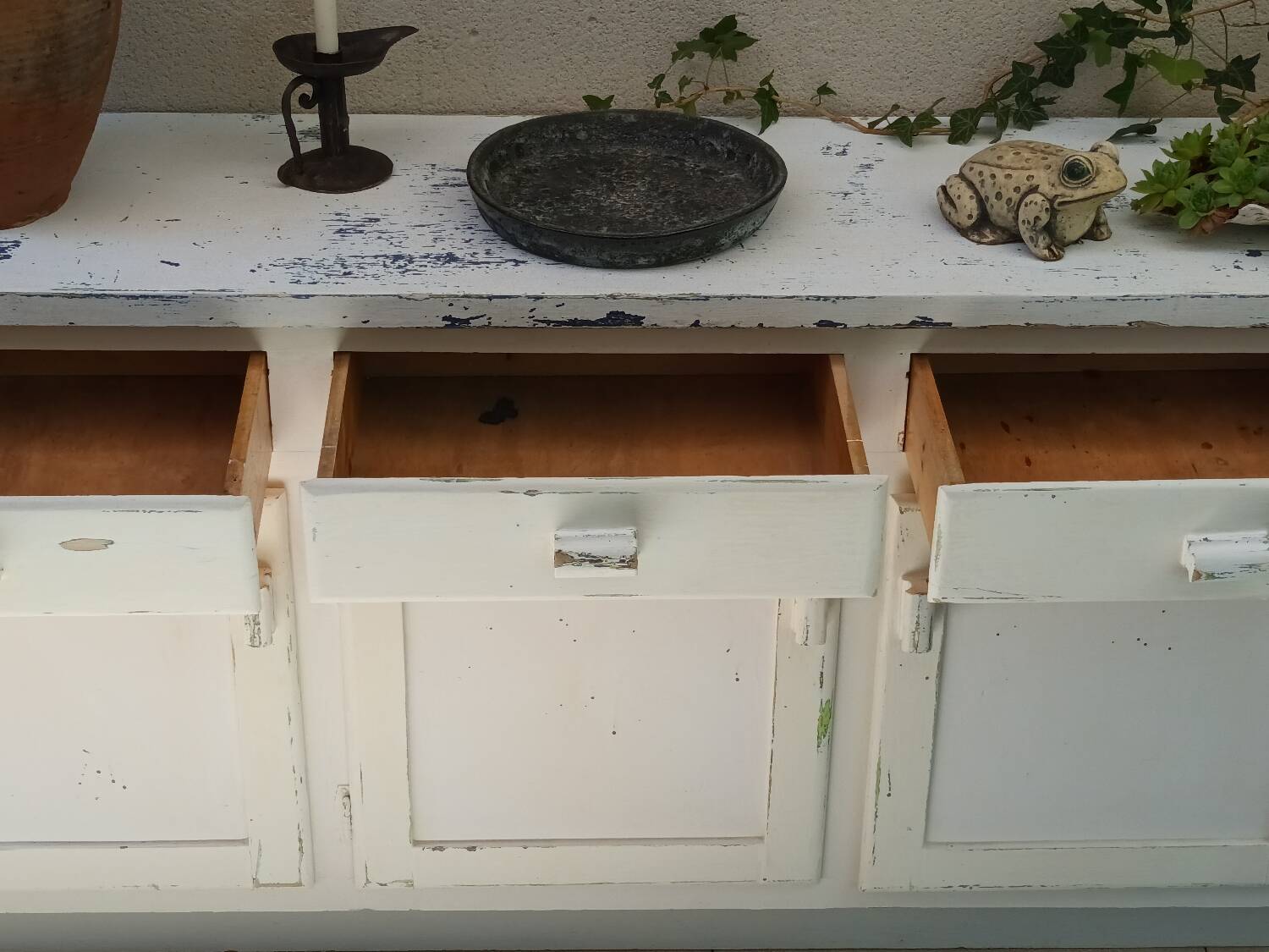 Rustic antique patinated sideboard
