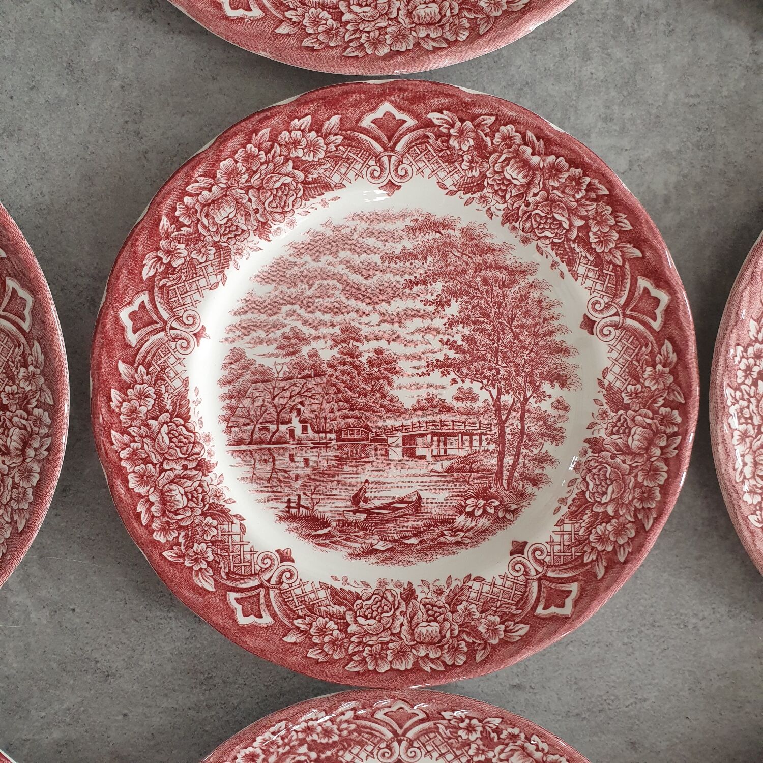 10 English porcelain dessert plates