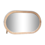 Miroir ovale cadre bois massif aéro-gommé