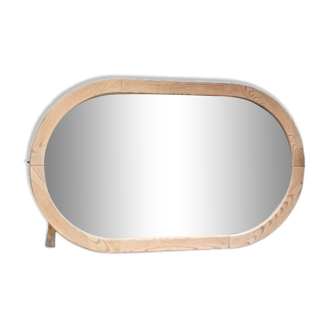 Miroir ovale cadre bois massif aéro-gommé