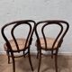 Set of 2 bentwood bistro chairs with caning.