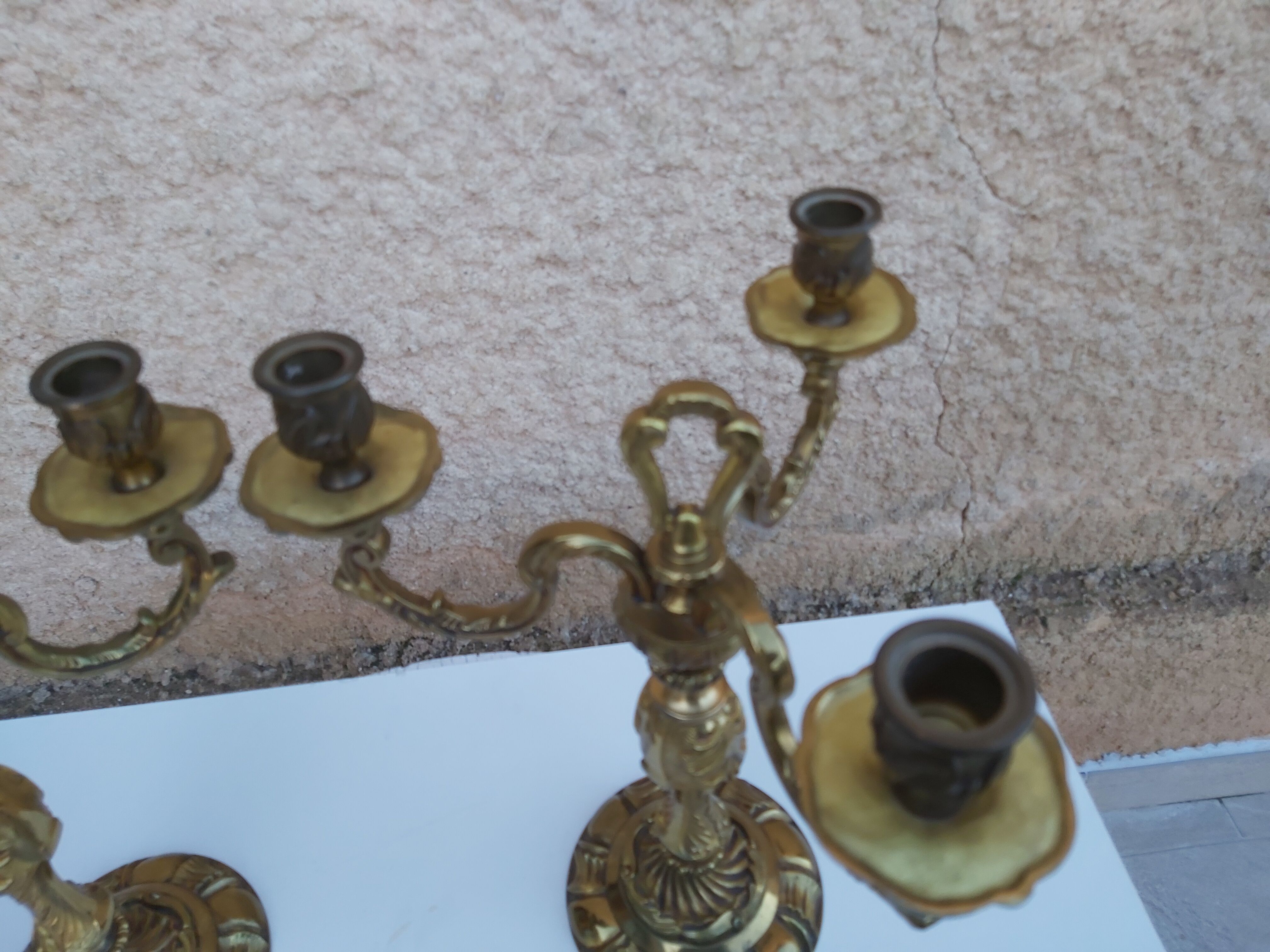 Pair of bronze candlesticks