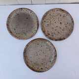 Three stoneware plates, Tiffoche, La Borne Guérande
