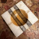 Art Deco ashtray/trinket tray in tricolor marble