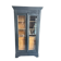 Black painted wardrobe with two glass doors and an interior sideboard.