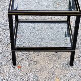 Side table end of sofa Pierre Vandel in metal and glass tops