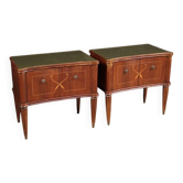 Paire de tables de chevet italiennes de style Paolo Buffa du 20e siècle