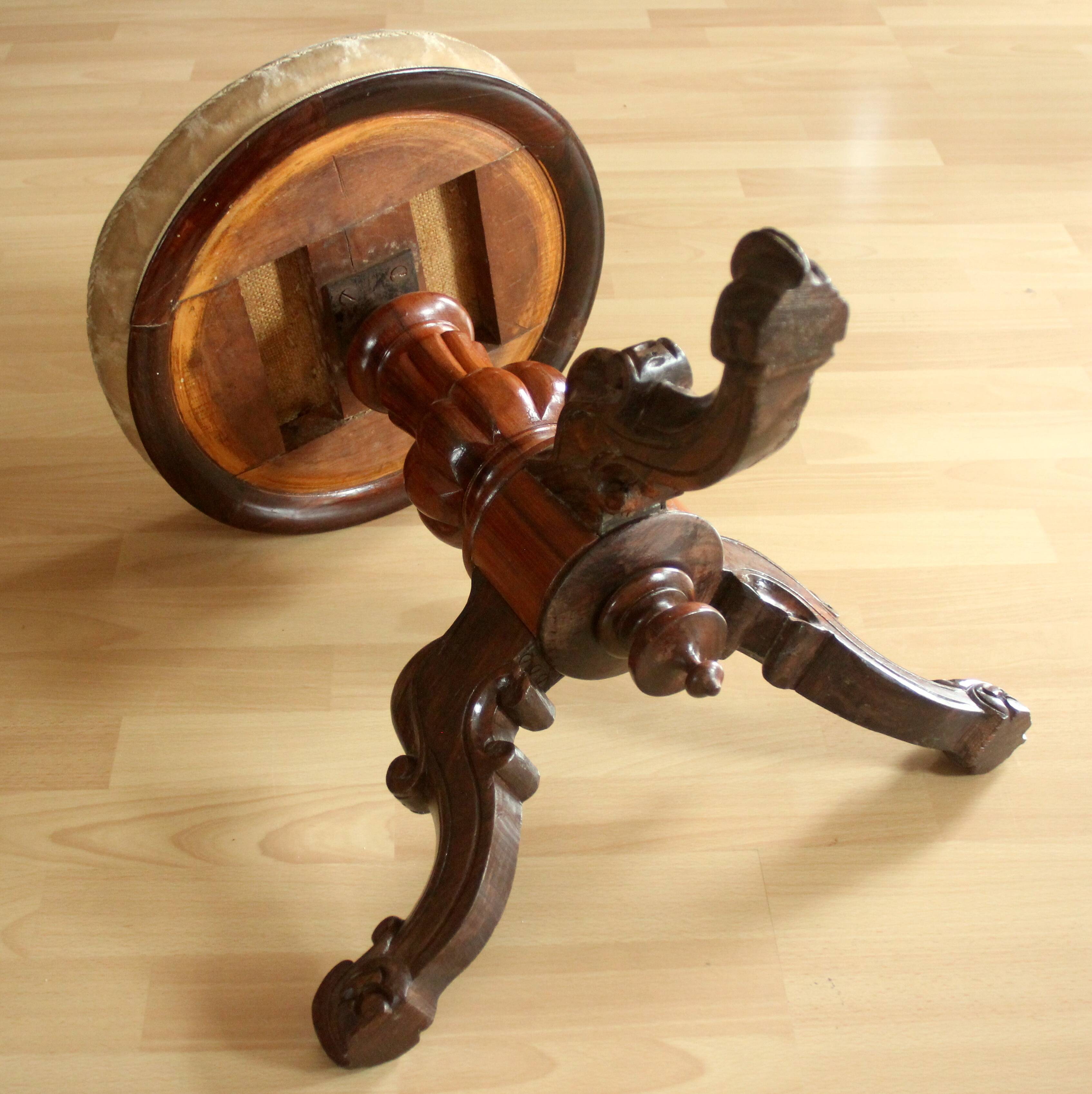 1920s - Antique piano stool - rotatable