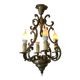 Suspension en bronze à 4 lumières