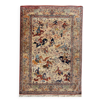 Oriental rug Iran Isfahan in wool and silk