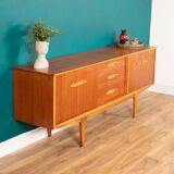 Retro Teak 1960s Long Mid Century Sideboard With Sliding Doors