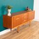 Retro Teak 1960s Long Mid Century Sideboard With Sliding Doors