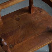 Handcrafted Tripod Armchairs in Oak, by a Danish Cabinetmaker, Folk Art, 1930s