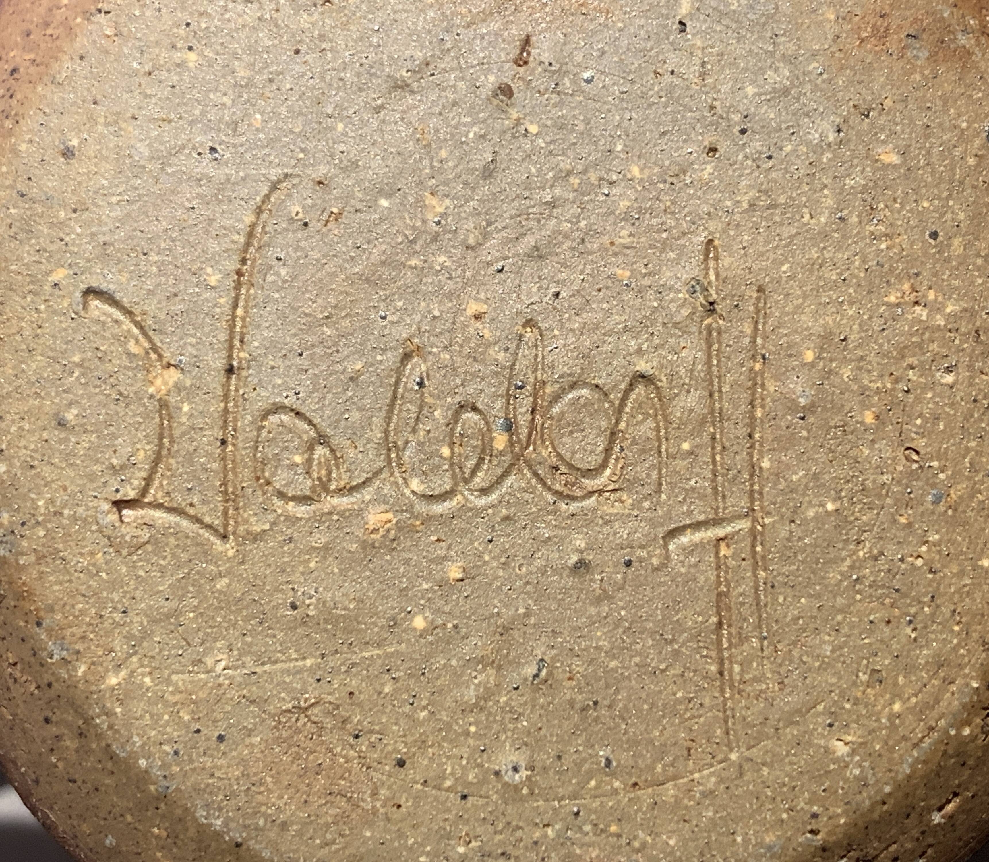 Set of 3 Danish Waldorff cups and 3 saucers in glazed stoneware