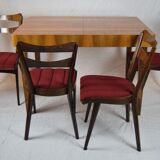 Table dining room in teak & four chairs 1960 s