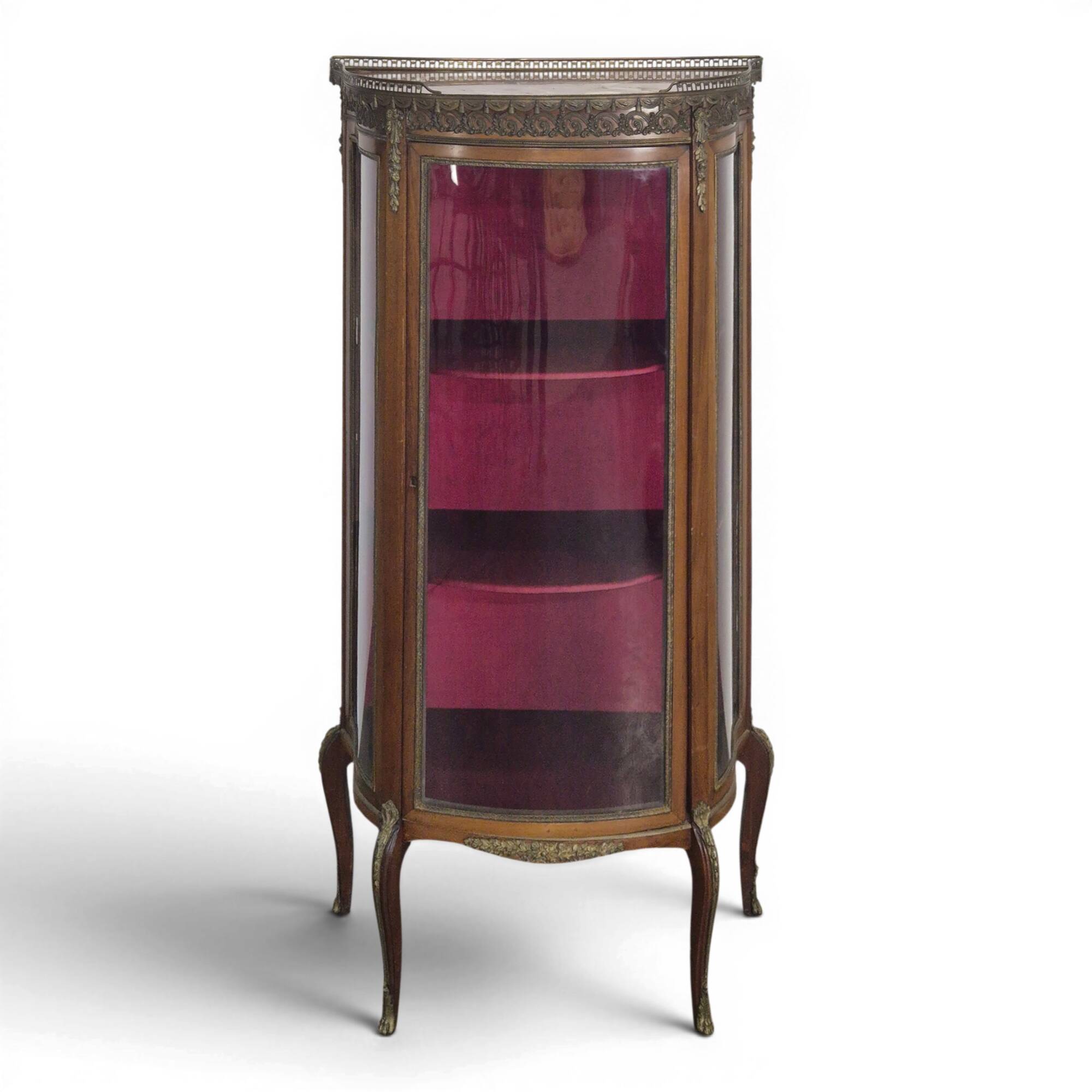Napoleon III display cabinet with curved glass
